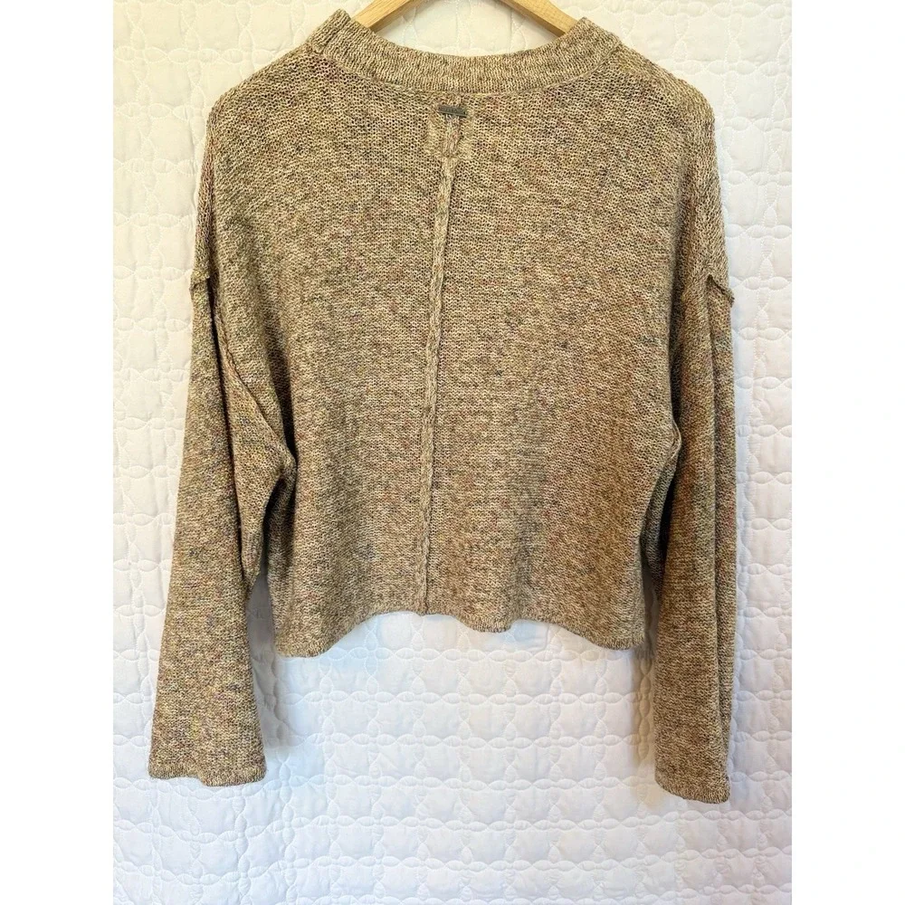 Streetwear‎ Billabong Boho Deconstructed Sweater Sz L Crop Multi-Colored Flared